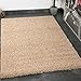 Produktbild VIMODA Prime Shaggy Teppich in Beige Hochflor Langflor Teppiche Modern für Wohnzimmer Schlafzimmer Einfarbig 70x140 cm