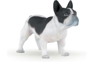 Papo -Dipinta a mano- figurina-cani e gatti-Bulldog francese bianco e nero-54006-Collezione -Adatto a bambini e bambine - A partire dai 3 anni di età