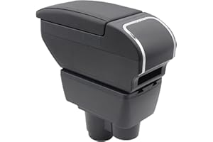 KAERGK Caja de reposabrazos para Renault Duster 2019, 2020, 2021, 2022, almacenamiento de consola central con soporte para vasos, accesorios de doble capa, color negro (negro con rosca negra)