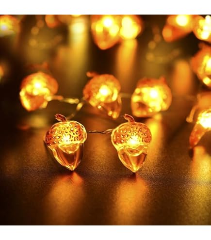 Eichel Lichterkette 2m - 20 LED Deko-Lichter Mit Batteriebetrieb Für Herbst-Deko