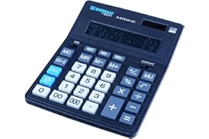 OFFICER PRODUCTS Donau TECH biurkowy kalkulator biurkowy K-DT5141-01 14-cyfrowy wyświetlacz/201 x 155 x 35 mm/kolor: czarny/kalkulator Dual-Power Solar - zasilanie bateryjne/kompaktowa konstrukcja / 5 lat gwarancji