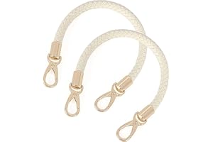 WANYI Manici per Borse 2 PCS 60CM PU Manici di Ricambio in Pelle Intrecciato Manici Ricambio per Portafogli, Borse Accessorio fai da te per borse con 2 Fibbie in Metallo (Beige)