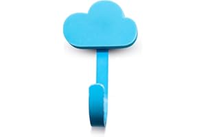 DOJA Barcelona | Percha Nube Azul | 47 x 77 mm | Pack 4 Perchero Infantil | Perchas Ropa Niños | Colgador para Dormitorio | Niño y Niña