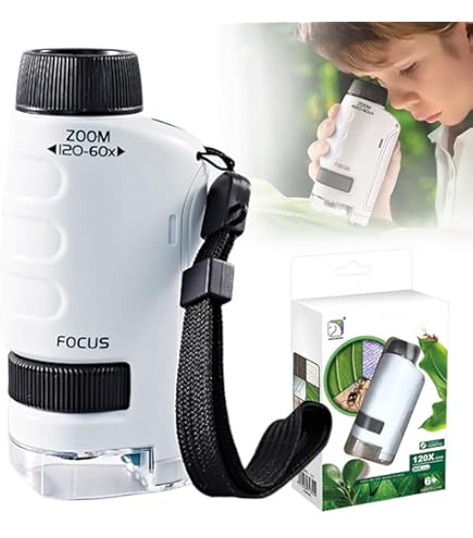 Microscope Numérique Portable Pour Enfants - Écran IPS 2", Grossissement 1000x, 8 LEDs, Rechargeable