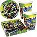 Produktbild 37-teiliges Partyset * TEENAGE MUTANT NINJA TURTLES * mit 8 Teller + 8 Becher + 20 Servietten + Deko // Kindergeburtstag Kinder Geburtstag Feier Party Set Fete Deko Luftballons Partygeschirr Jungen Alien Karate Schildkröten