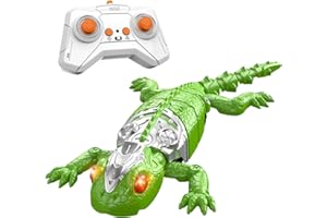 ANTUK Rechargeable Climbing Gecko, Wall Crawler Gecko, Electric Remote Controlled Robot Lizard with LED Eyes, RC Robot Animal Toys for Kids, Christmas Birthday Gifts for Boys & Girls (Green Lizard)