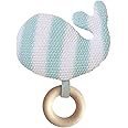 Manhattan Toy Whale Knit Baby Rattle with Wooden Teether