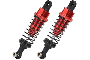 Drfeify Amortiguador de Choque RC, 2 pcs 1/18 Amortiguador de Choque del Amortiguador de Choque del Metal del Coche RC, Rojo
