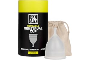 PEESAFE Menstrual Cups - Size B | Large - 18 Years & above(Have Given Birth Vaginally) - Leak-Proof - Safety of 100% Medical Grade Silicone - Storage Pouch Included - Menstrual Cup - Period Cup