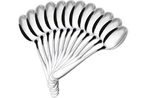 AURSTORE BASA – Juego de 12 cucharas pequeñas para café, etc. de acero inoxidable – Cuchara (10.5 cm)