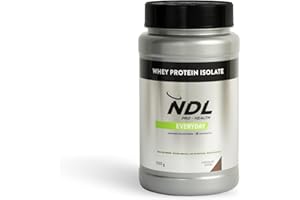 NDL Pro-Health Whey Protein Isolate – Proteína isolada, Tonifica y aumenta la masa muscular, Mejora tus entrenamientos, Alto en proteínas, Bajo en grasas – Chocolate fusion – 500 GR – 15 tomas