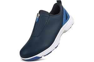 ZHENSI Zapatos De Golf Impermeables Hombre Zapatillas De Entrenamiento De Golf Profesionales Sin Clavos Zapatillas para Caminar con Cremallera Zapatillas Ligeras Antideslizantes