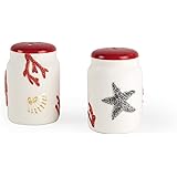 Excelsa Coral Set Sale e Pepe, Ceramica, Bianco e Rosso, 2 Pezzi