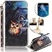 Produktbild für Huawei P8 Lite (Huawei P8 Mini) Dual SIM Schuztcover aus Kunstleder und Textil Sunroyal Klapp Wallet Stand BRIEFTASCHE SCHUTZHÜLLE Leder PU Buch Stil Dünn TPU Back Rückseite Zurück für Huawei P8 Lite Dual SIM Schuztcover aus Kunstleder und Textil Auto Aufwachen Schlaf Bumper mit Strap/Hängende Halter Falten, Kartenfächer + 1x Diamant Kristall Bling Strass Rhinestone Diamant Anti Staub Schutz Stecker Stöpsel + 1x HD Displayschutzfolie, Eule Owl Pattern