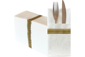 JEBBLAS Servilletas desechables de lino,bolsillo integrado,servilletas decorativas de boda,tela plegada como servilleta de fiesta,suave,fuerte,absorbente y preplegada,paquete de 100