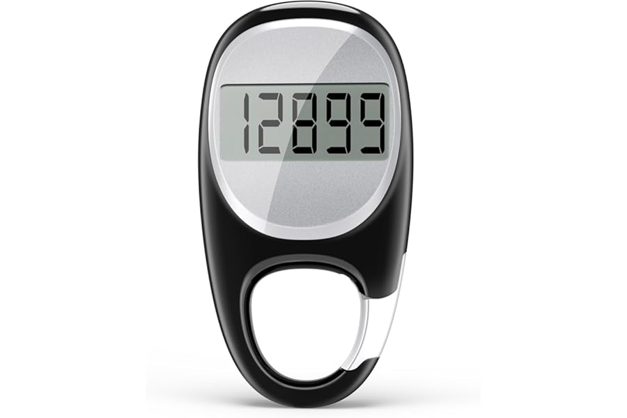 Simple Pedometer for Walking, Accurate Step Tracker with Carabiner, 3D Step Counter for Men Seniors