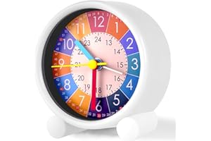 OSDUE Analogowy budzik dla dzieci, bez tykania, budzik dla początkujących w szkole, bezgłośny, analogowy budzik dla chłopców i dziewczynek, prezent na dzień dziecka, zasilany bateriami (bez baterii
