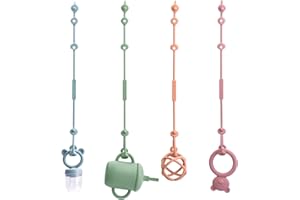 CLDY Baby Spielzeug Schnullerkette Silikon Cup Catcher, BPA-frei Sicherheitsgurte für Spielzeug, Trinkbecher Halteriemen für kinderwagen spielzeug befestigung Hochstuhl Autositz Soother Chains 4 Stück