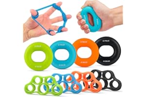 ‎AUTUWT AUTUWT Fingertrainer Handtrainer 8er Set, Silikon Handgrifftrainer mit unterschiedlichen Härtegrade für Gitarristen Entlasten Handgelenk-und Daumen-Schmerz, Finger Muskeltraining und Rehabilitation