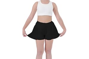 SPFASZEIV Shorts Mädchen Kurze Hose Sporthose mit Taschen Tennishose Kinder 2 in 1 Sommer Laufshorts 3-15 Jahre