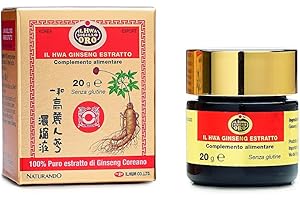 Naturando Ginseng Bianco Sigillo Oro Estratto Molle Tonico adattogeno ad azione Antiaffaticamento- confezione da 20 gr