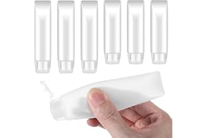 Classicseali Lot de 6 tubes vides rechargeables, petits récipients à liquide, transparents, anti-fuite, bouteilles de voyage pour articles de toilette en plastique pour shampooing, après-shampoing et