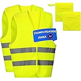 LiveLaif®- Pack 2 Chaleco Reflectante Homologado + 2 Bolsas | Certificados ISO, TallaUnica, Unisex | Chaleco Coche Homologado