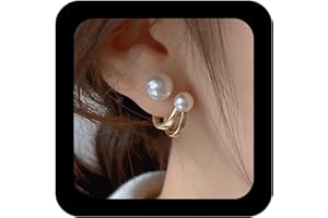 Allereya Vintage Perla Orecchini Giacca Orecchini Doppia Perla Orecchini Perla Artiglio Huggie Cerchio Orecchino Oro Anteriore Posteriore Orecchini Gioielli Per Le Donne E Le Ragazze