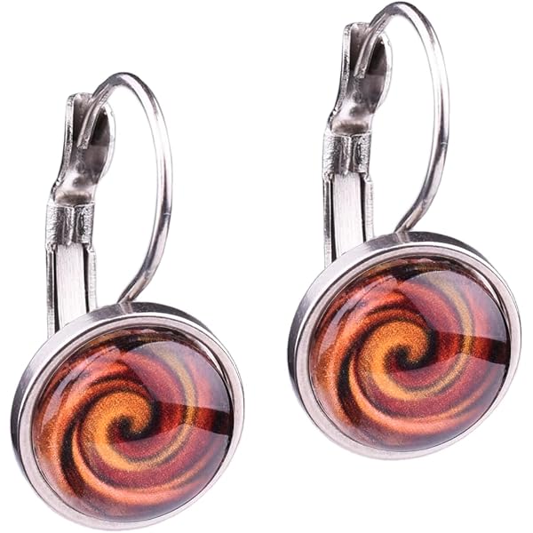 Adi Modeschmuck Ohrring ‚Helen‘ – Mit 16 Mm Glas Cabochon, Edelstahl Klappbrisur, Handgefertigt In Berlin