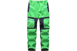 Yenwits Kinder Softshellhose gefüttert Skihose wasserdicht Thermohose Wanderhose Trekkinghose Schneehose Winter Outdoorhose Cargohose für Jungen und Mädchen