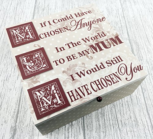 Mum Sentiment Large Wooden Keepsake Memory Box