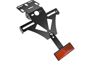 AÉTTÉZOE Metall Motorrad Kennzeichenhalter, Einstellbarer Winkel Motorrad Kennzeichenhalterung, für Yamaha YZF R1/R3/R6/R25/R15/MT07, Kawasaki Z800, Honda CB650R/CBR650R