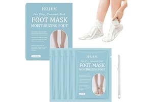 OURDORT 5 Paar Fußmaske, Feuchtigkeitsspendende Fussmaske,Hornhaut Socken, Fußpflege für Trockene Rissige Füße,Fusspflege Foot Peel Mask mit Pediküre Ausrüstung für Männer Frauen