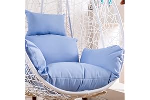 LGWG Overstuffed Swing Chair Cushion Pads Cover, Hanging Basket Egg Chair Cushions CoverHanging Basket Chair Seat Cushion Replacement Cover, Color : Red,No Padding-Blue