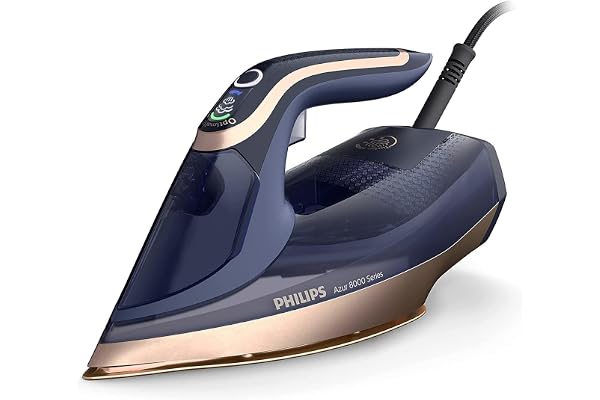 Philips Azur 8000 Series Fer À Vapeur - 85 g/min De Vapeur Continue, Effet Pressing Jusqu' À 260 g, 3000 W, Technologie OptimalTEMP, Semelle SteamGlide Elite, Bleu Foncé (DST8050/20)