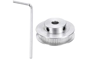 sourcing map GT-2 60T Pulley Synchronous Wheel 8mm Bore, Aluminum Timing Pulley 60 Teeth, Fit Width 6mm Timing Belt for 3D Printer CNC Machine (with A Wrench)