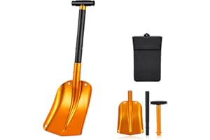 Sukudon Przenośna łopatka do śniegu, teleskopowa łopata do śniegu, łopata zimowa, łopata do śniegu ze stopu aluminium kemping do domu na zewnątrz do samochodu