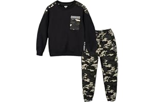 LOLANTA Completo tuta mimetica per bambini, felpa a 2 pezzi e pantaloni cargo