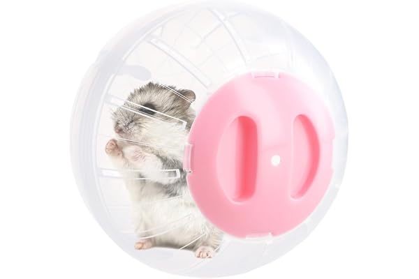 Balle d'exercice transparente pour hamsters – 14,5 cm, jouet d'activité pour petits animaux (rose)