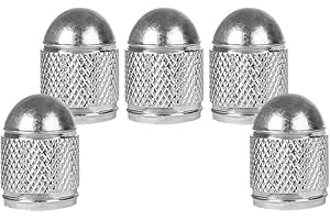 ‎SENZEAL SENZEAL 5 Stück Ventilkappen Auto Bullet Typ Universal Reifenventilkappen Aluminium Autoreifen Ventilkappen Ventilschutzkappen für Auto Fahrrad Motorräder LKW SUV Silber
