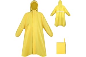 LUROON Poncho Pluie Imperméable avec Capuche Cape de Pluie Pliable avec Poches Bandes Réfléchissantes, Poncho Imperméable Unisexe Poncho Pluie Réutilisable,Cape de Pluie pour Randonnée Voyage Cyclisme