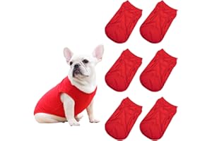 HACRAHO Hunde-Shirt, blanko, 6 Stück, rot, blanko, Hunde-T-Shirt, ärmellos, Sommer, atmungsaktiv, Haustierweste, Shirt für kleine, mittelgroße Hunde und Katzen, rot, L