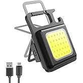 IKKEMO Cob Bright Mini Keychain Light, Small Led Flashlight Usb Rechargeable, 4 Modes, 800 Lumens, Portable Pocket Lights Wit