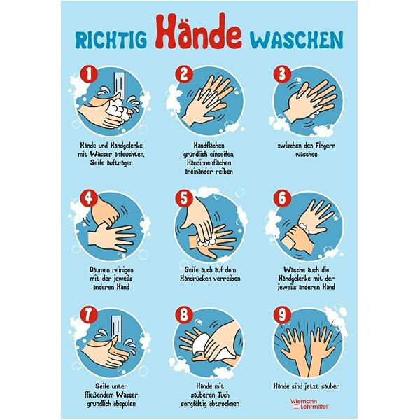 Sprechzeichen Hinweisschild 'Hände Desinfizieren' – 35x35 Cm, Blau, Aus Polystyrol, Für Praxen Und Innenräume