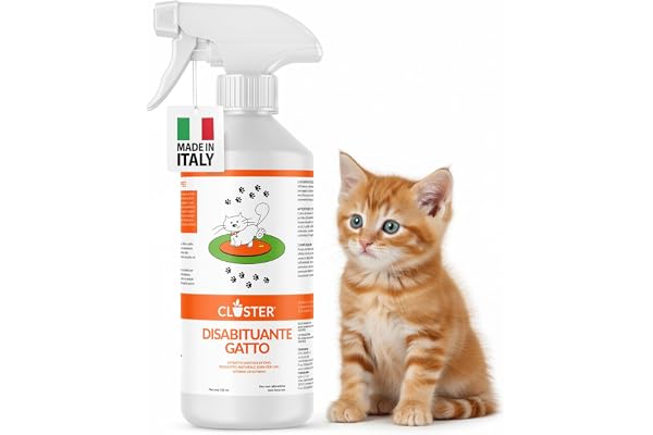 CLOSTER STOPPEE - Désodorisant pour Chats 750 ML - Spray répulsif végétal à Base de thym - Dissuasif pour Chats pour intérieurs et extérieurs - répulsif pour Chats agit de manière 100% Naturelle