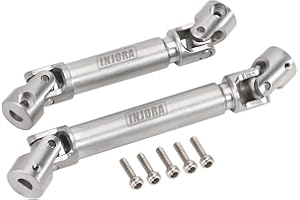 INJORA Albero di Trasmissione Acciaio Inossidabile Centro Foro a Forma di D per 1/24 RC Crawler Axial SCX24 C10 JLU Bronco Base Camp 4Runner Upgrade