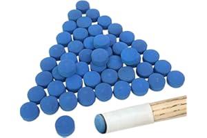 YuCool 50 Stück Billard Queue Tips, Queue Tip Ersatz für Pool Queues und Snooker Blau
