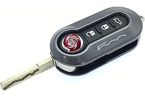 Nordecco Carcasa protectora brillante para llave compatible con Fiat 500C 500-500L ABARTH GRANDE PUNTO BRAVA PANDA STILO LINEA (gris)