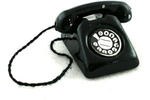 MELODY JANE DOLLS HOUSES Melody Jane Casa delle Bambole Miniatura Studio Salotto Accessorio Nero rétro Cellulare Telefono 5371