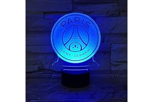Aradeks Veilleuse LED FC Paris Saint Germain Football Club 3D Illusion Enfants Ligue 1 Logo de Football PSG Night Lampe de Table @ 1
